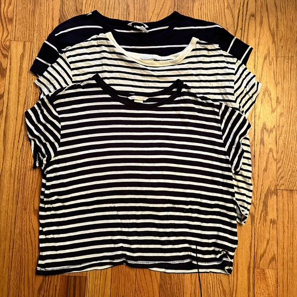 H&M Basics 3 Striped Tops - Picture 1 of 7